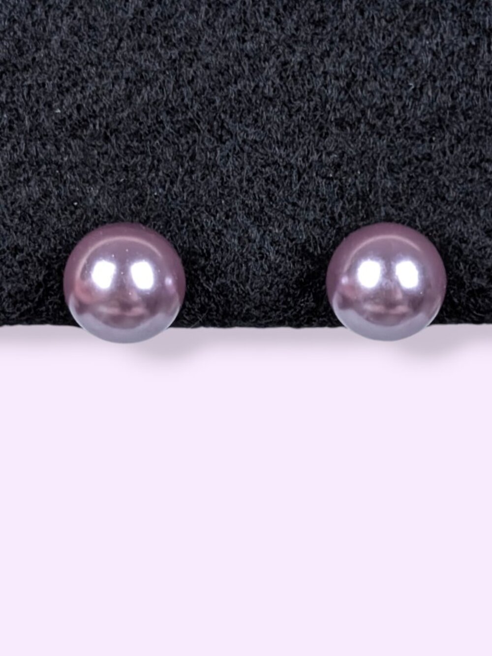 Vintage 10mm Purple Faux Pearl Stud Earrings